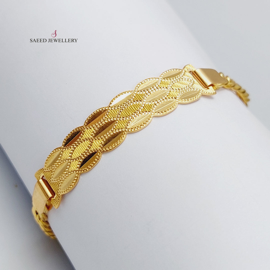 21K Gold Fancy Chain Bracelet by Saeed Jewelry - Image 4