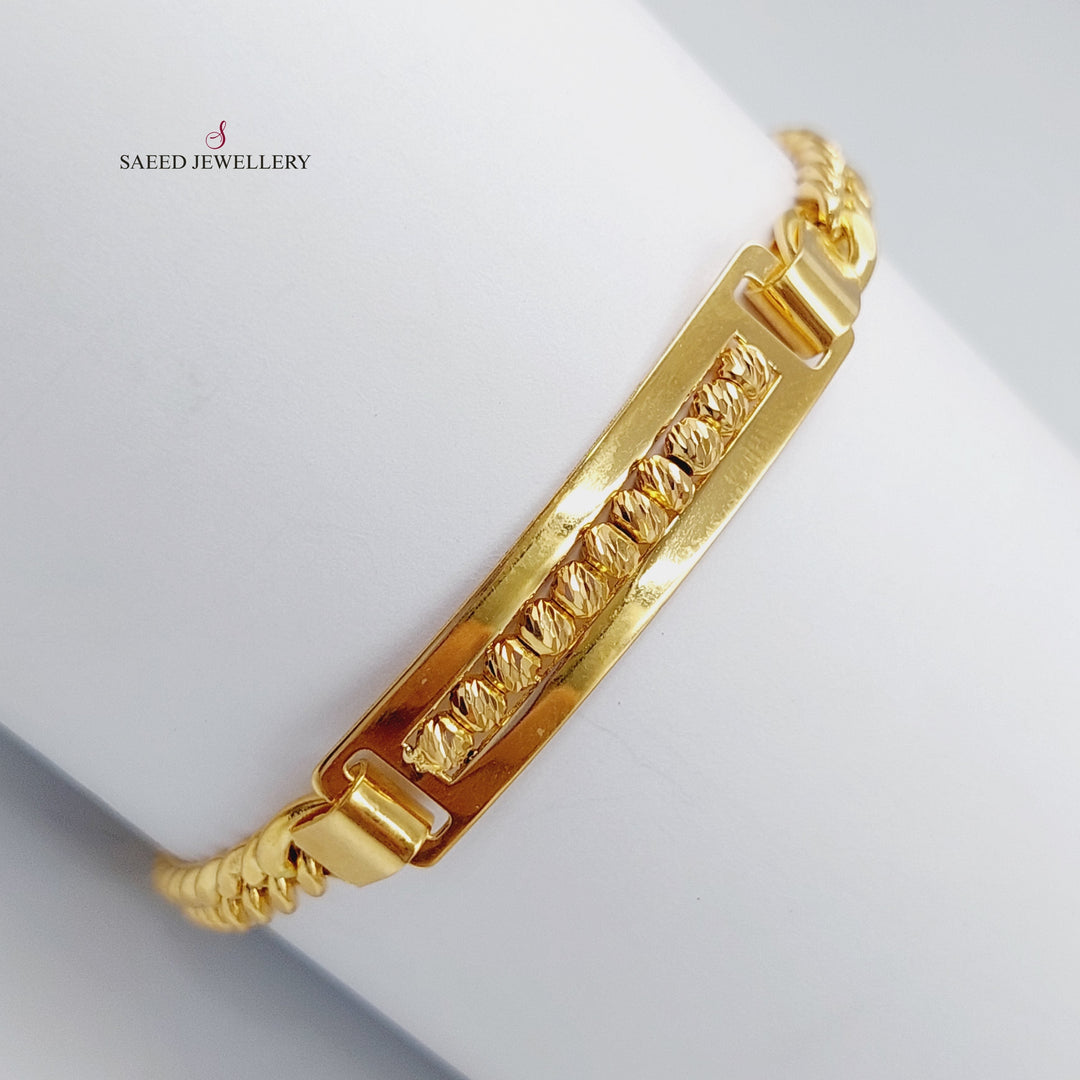 21K Gold Fancy Chain Bracelet by Saeed Jewelry - Image 4