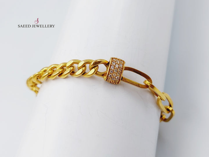 21K Gold Fancy Chain Bracelet by Saeed Jewelry - Image 2