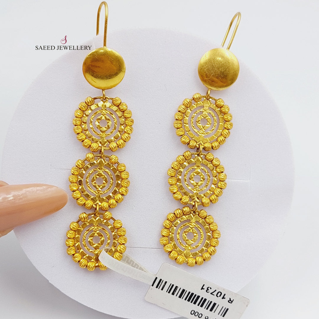 21K Gold Fancy Earrings by Saeed Jewelry - Image 1