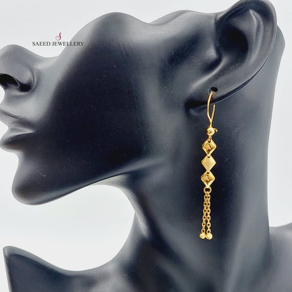 21K Gold Fancy Earrings by Saeed Jewelry - Image 2