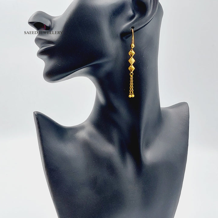 21K Gold Fancy Earrings by Saeed Jewelry - Image 3