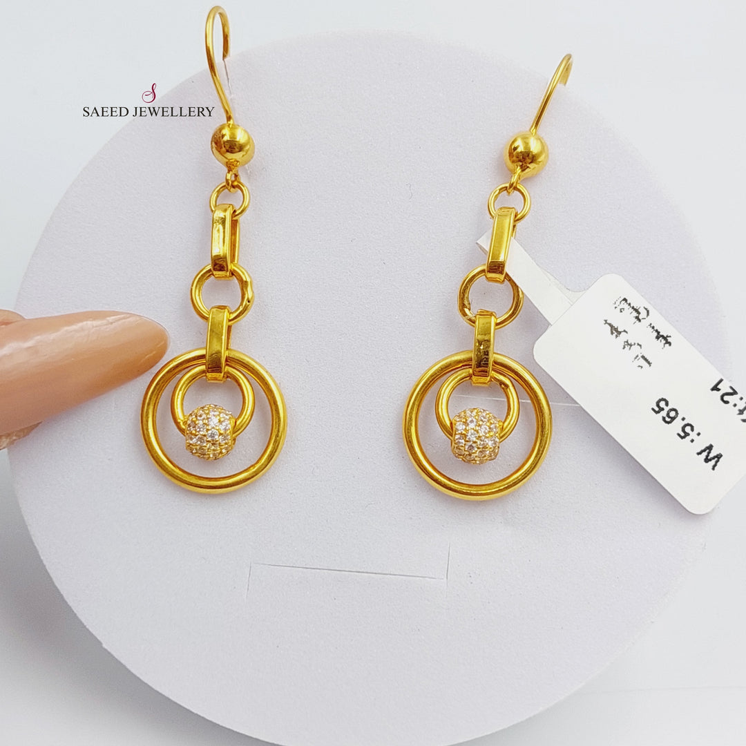 21K Gold Fancy Earrings by Saeed Jewelry - Image 1