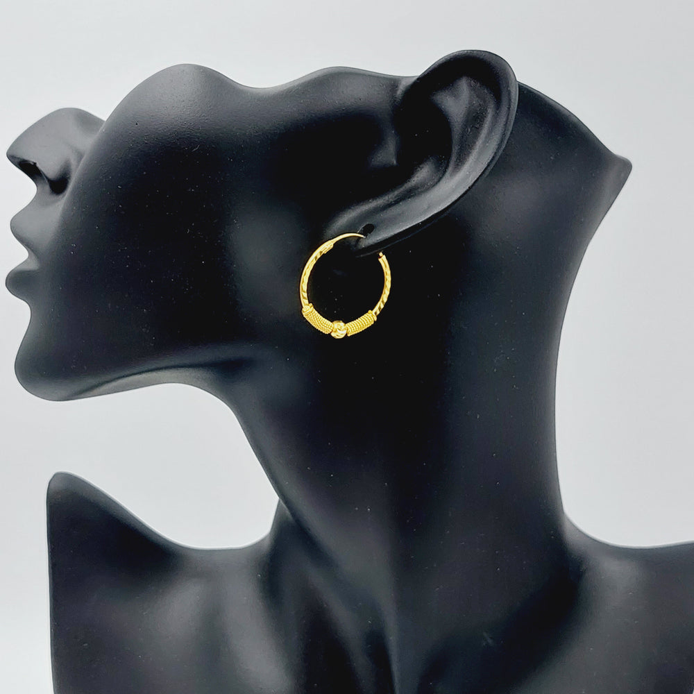 21K Gold Fancy Earrings by Saeed Jewelry - Image 2