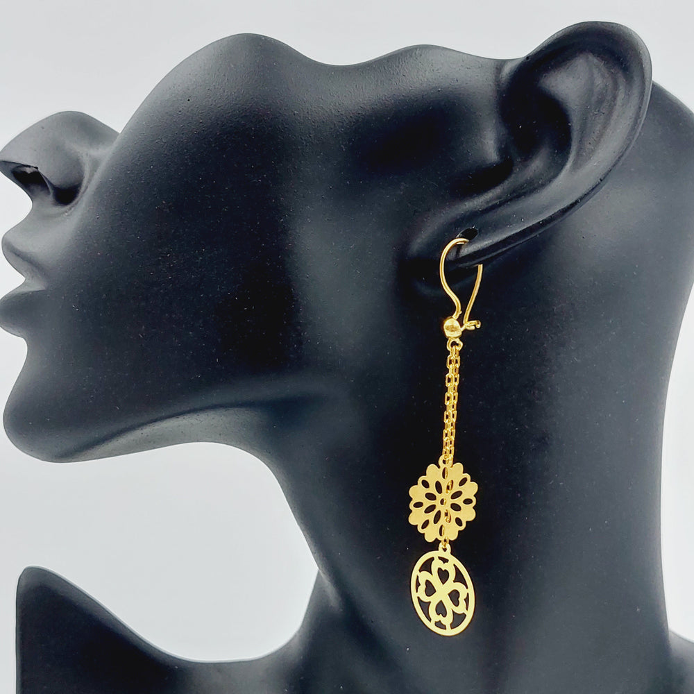 21K Gold Fancy Earrings by Saeed Jewelry - Image 2