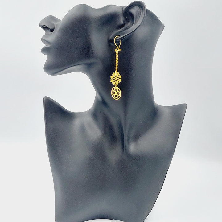 21K Gold Fancy Earrings by Saeed Jewelry - Image 3