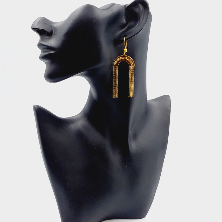 21K Gold Fancy Earrings by Saeed Jewelry - Image 3