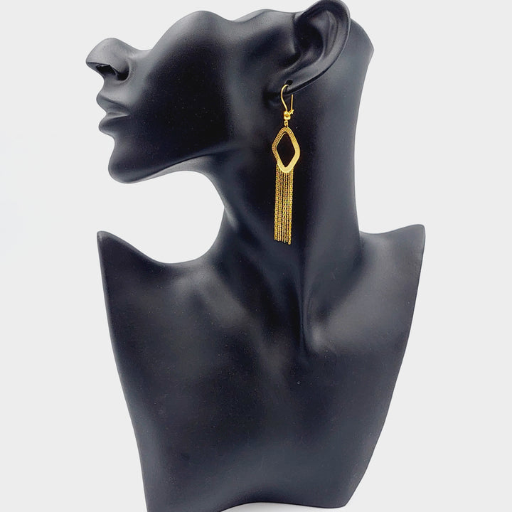 21K Gold Fancy Earrings by Saeed Jewelry - Image 3