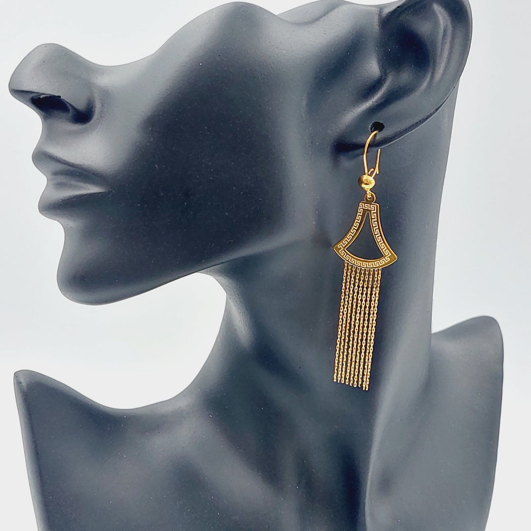 21K Gold Fancy Earrings by Saeed Jewelry - Image 2