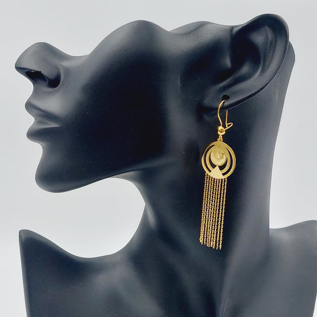 21K Gold Fancy Earrings by Saeed Jewelry - Image 2