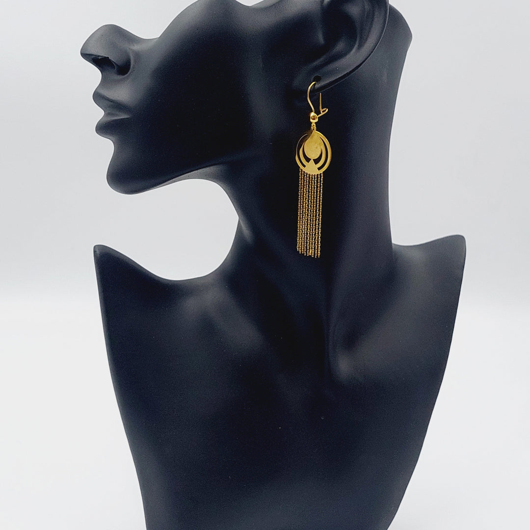 21K Gold Fancy Earrings by Saeed Jewelry - Image 3