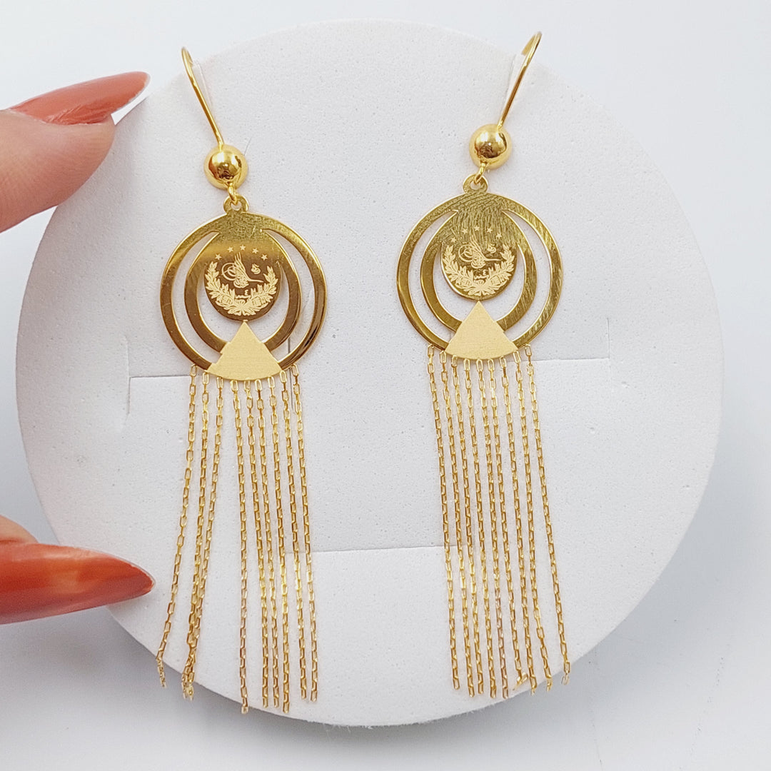 21K Gold Fancy Earrings by Saeed Jewelry - Image 1