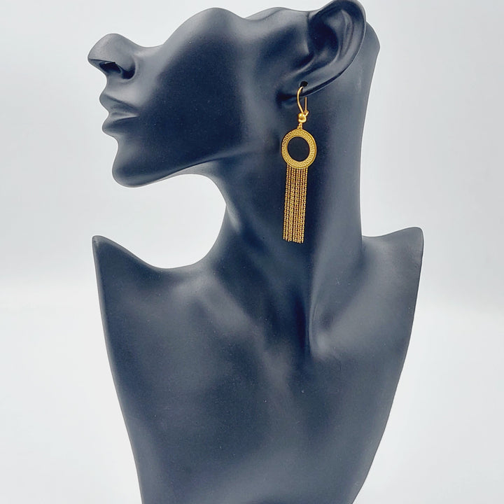 21K Gold Fancy Earrings by Saeed Jewelry - Image 3