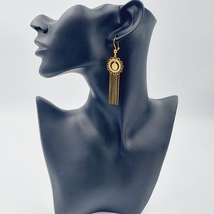 21K Gold Fancy Earrings by Saeed Jewelry - Image 3