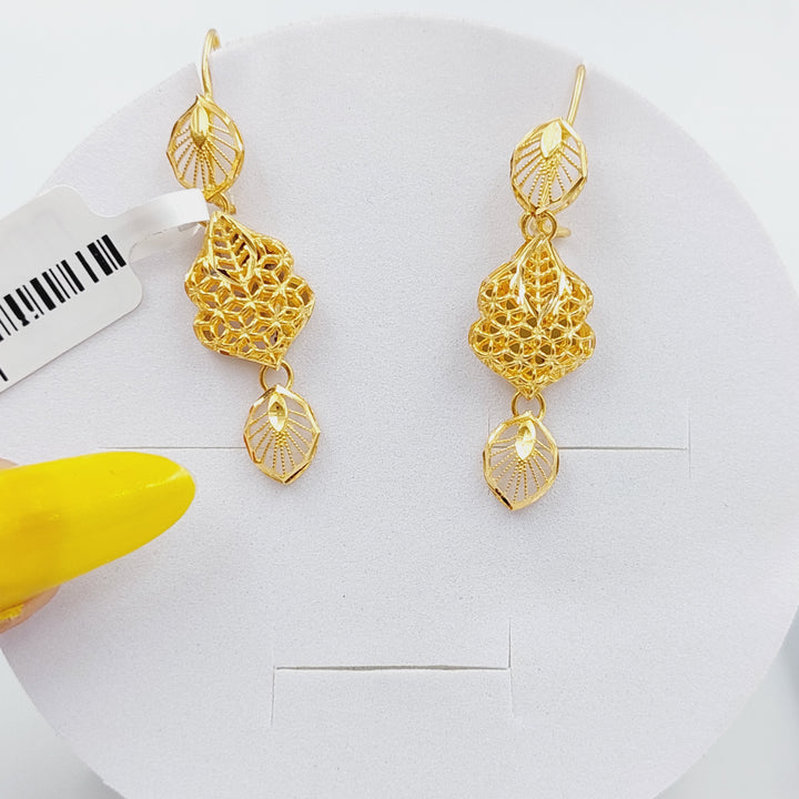 21K Gold Fancy Earrings by Saeed Jewelry - Image 1