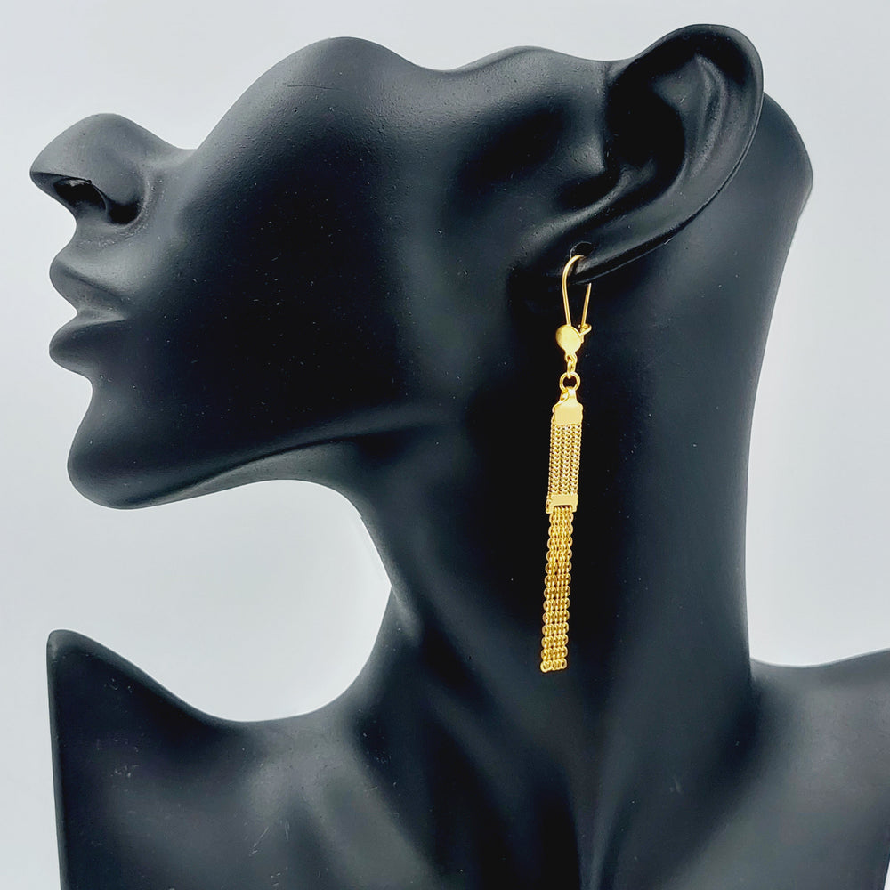 21K Gold Fancy Earrings by Saeed Jewelry - Image 2