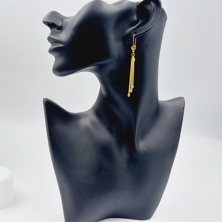 21K Gold Fancy Earrings by Saeed Jewelry - Image 3