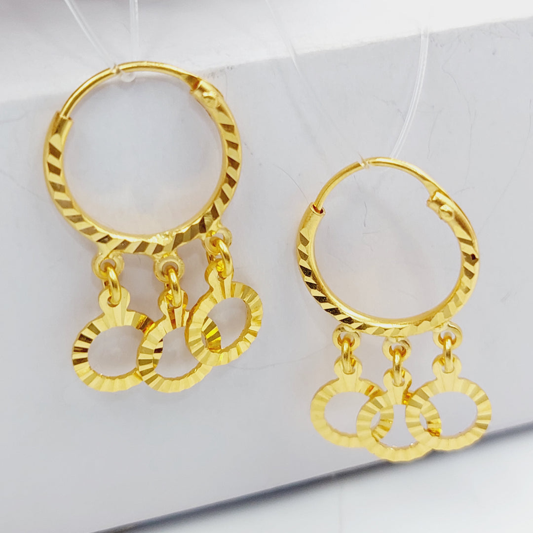 21K Gold Fancy Earrings by Saeed Jewelry - Image 1