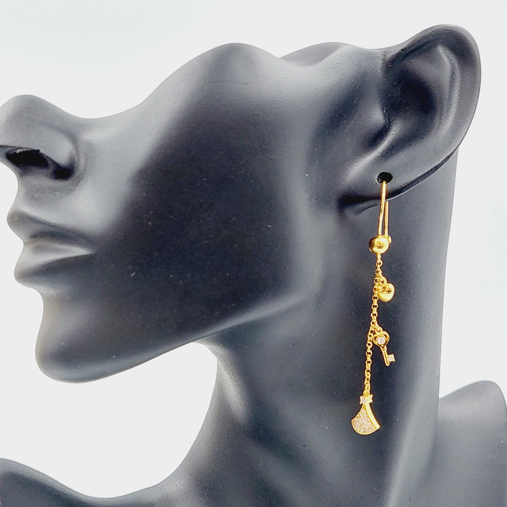 21K Gold Fancy Earrings by Saeed Jewelry - Image 2