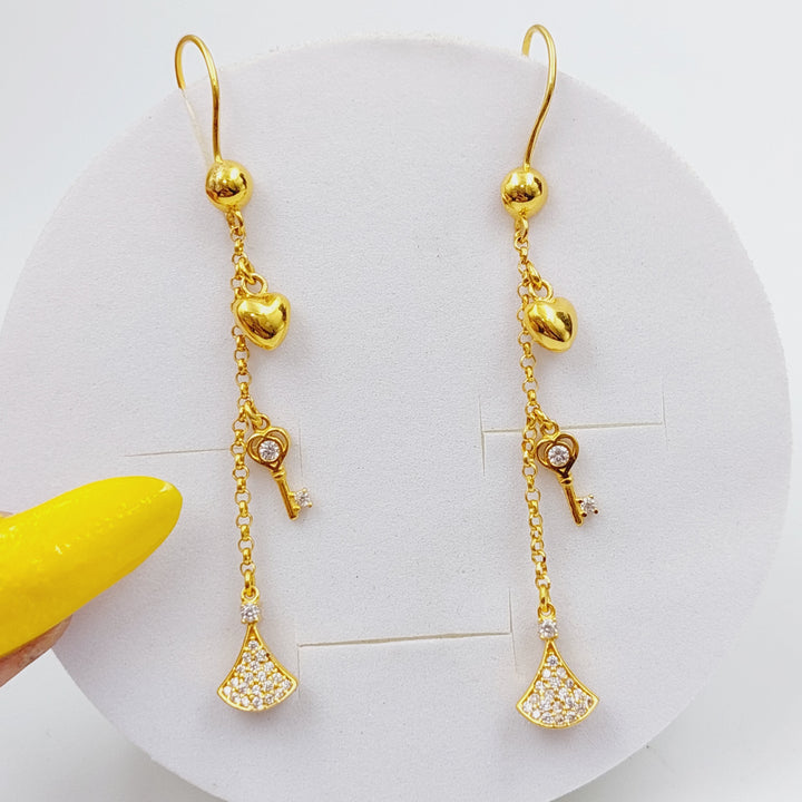 21K Gold Fancy Earrings by Saeed Jewelry - Image 1