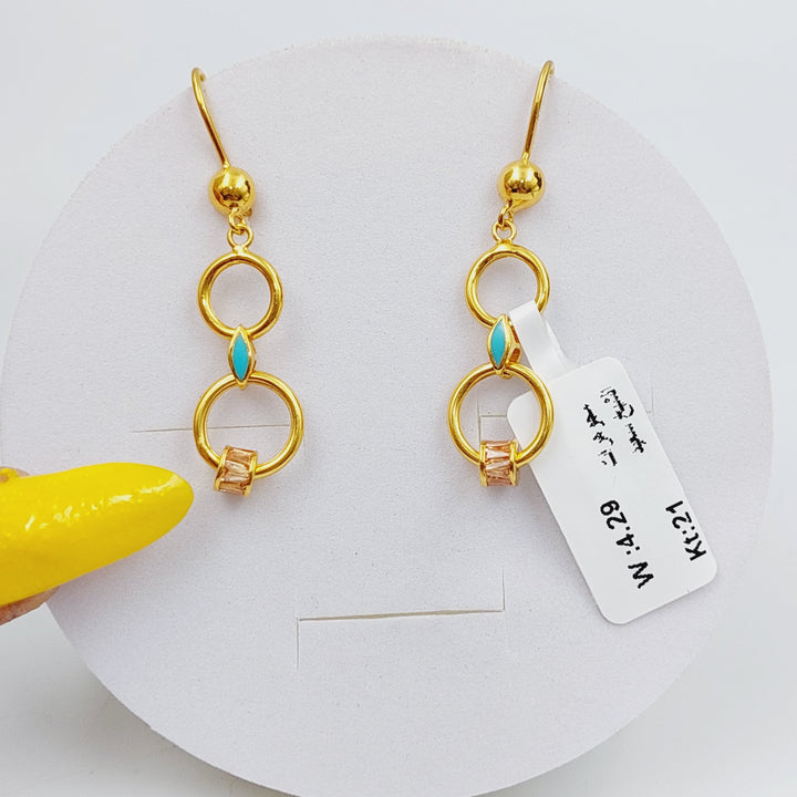 21K Gold Fancy Earrings by Saeed Jewelry - Image 1