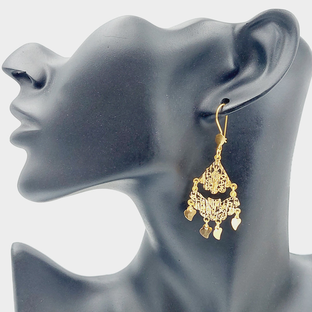 21K Gold Fancy Earrings by Saeed Jewelry - Image 2