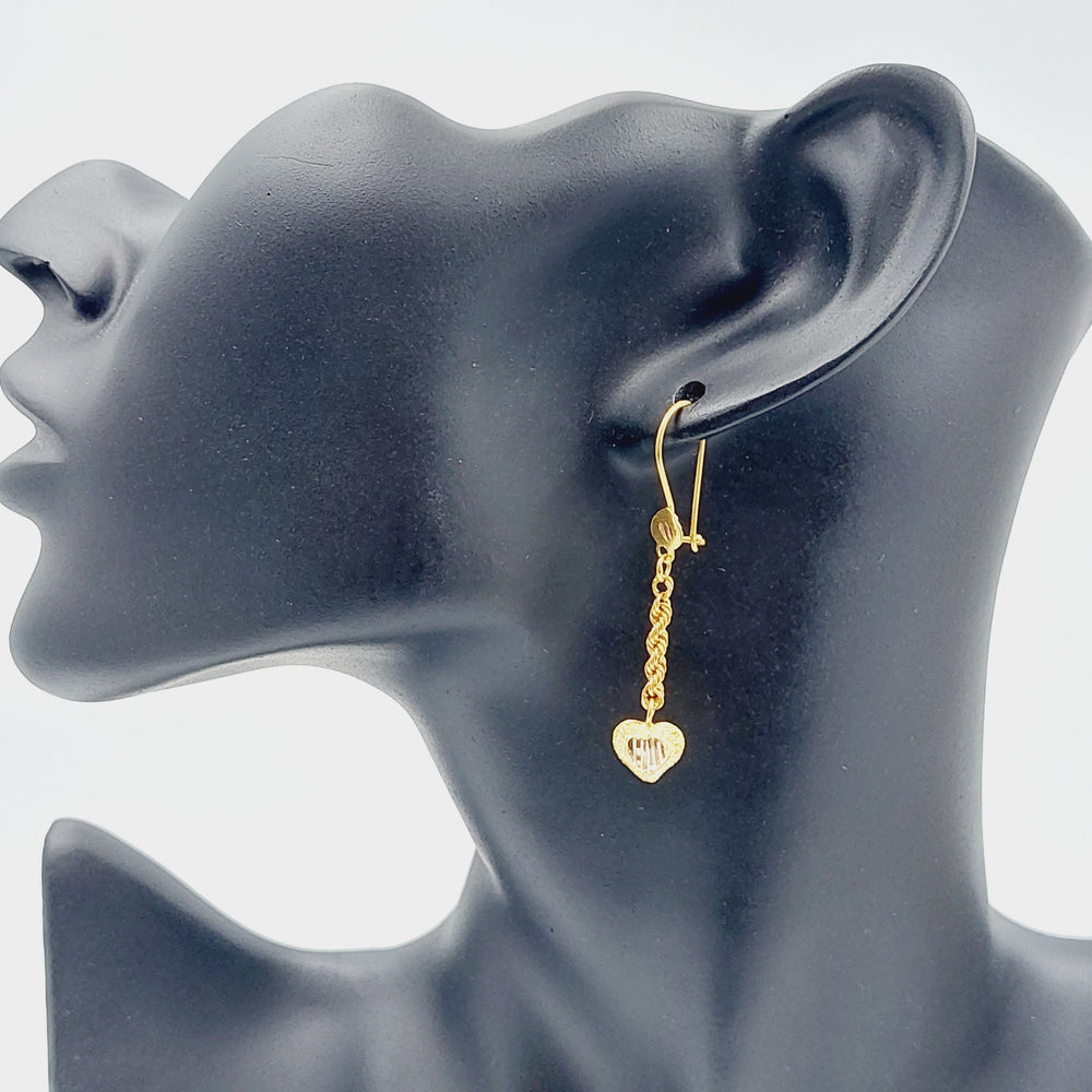 21K Gold Fancy Earrings by Saeed Jewelry - Image 2