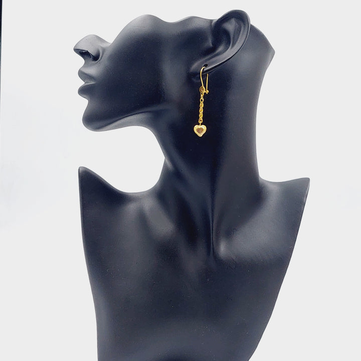 21K Gold Fancy Earrings by Saeed Jewelry - Image 3