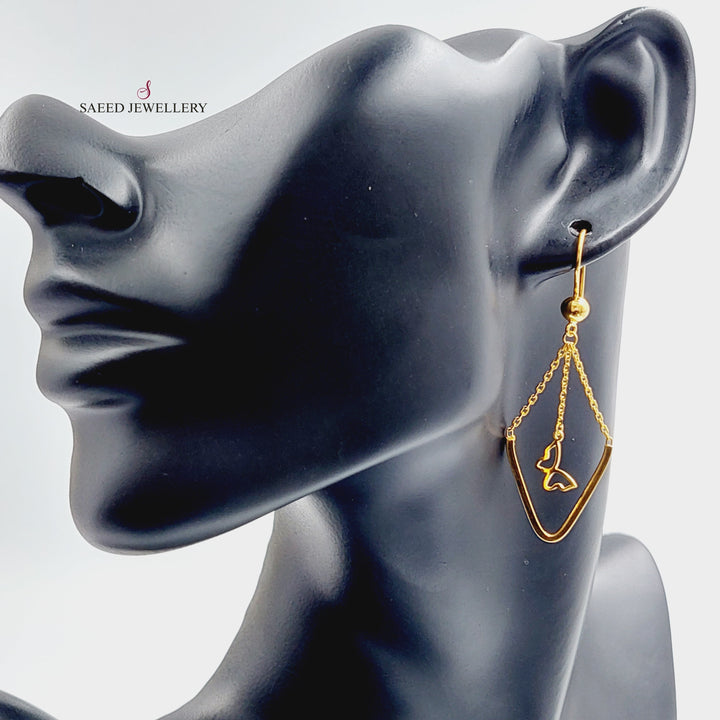 21K Gold Fancy Earrings by Saeed Jewelry - Image 5