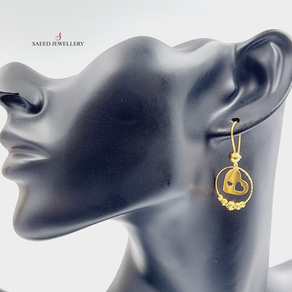 21K Gold Fancy Earrings by Saeed Jewelry - Image 2