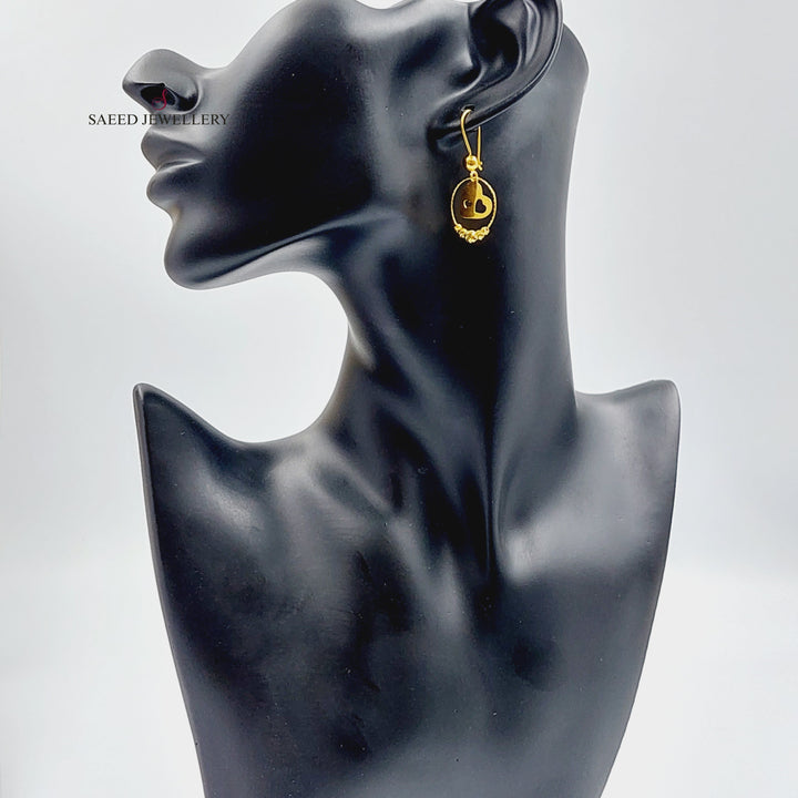 21K Gold Fancy Earrings by Saeed Jewelry - Image 3