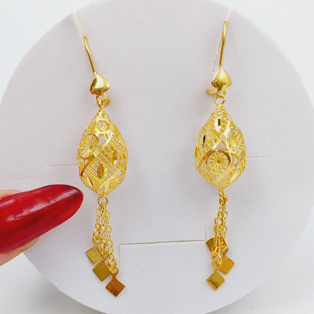 21K Gold Fancy Earrings by Saeed Jewelry - Image 1