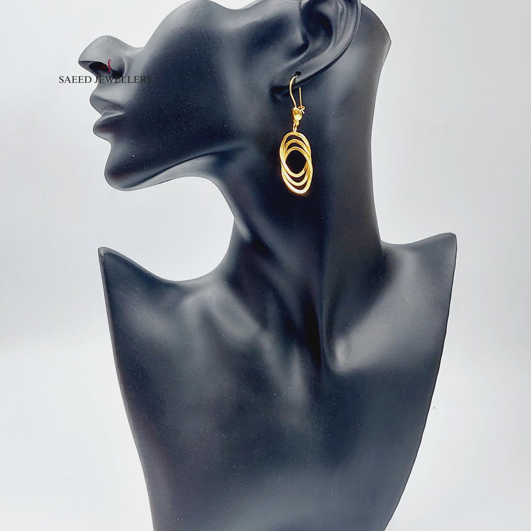 21K Gold Fancy Earrings by Saeed Jewelry - Image 2