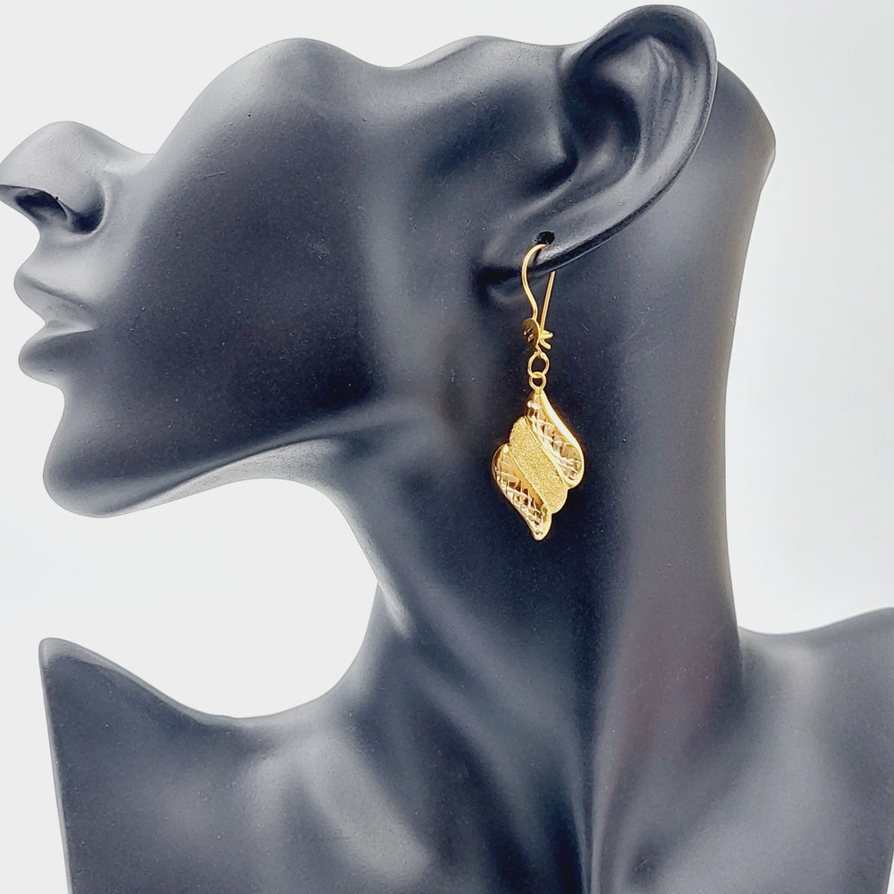 21K Gold Fancy Earrings by Saeed Jewelry - Image 2