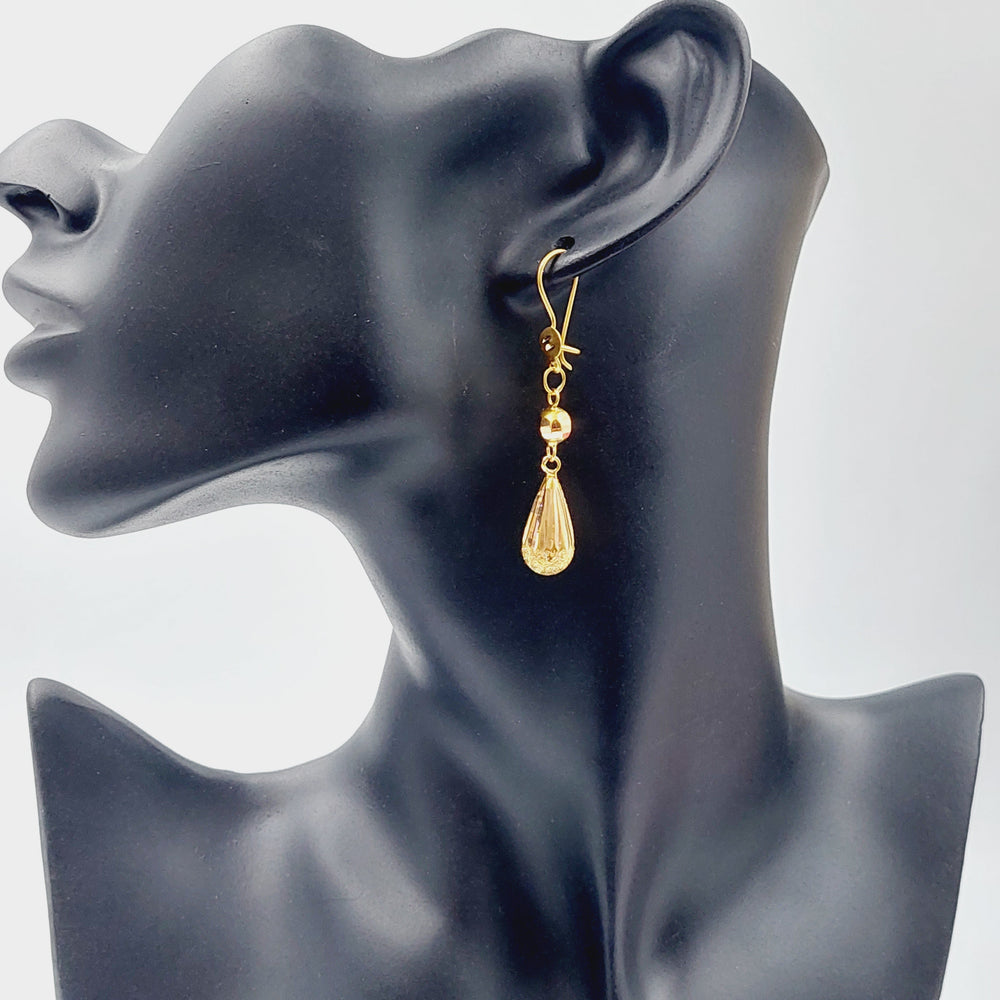 21K Gold Fancy Earrings by Saeed Jewelry - Image 2