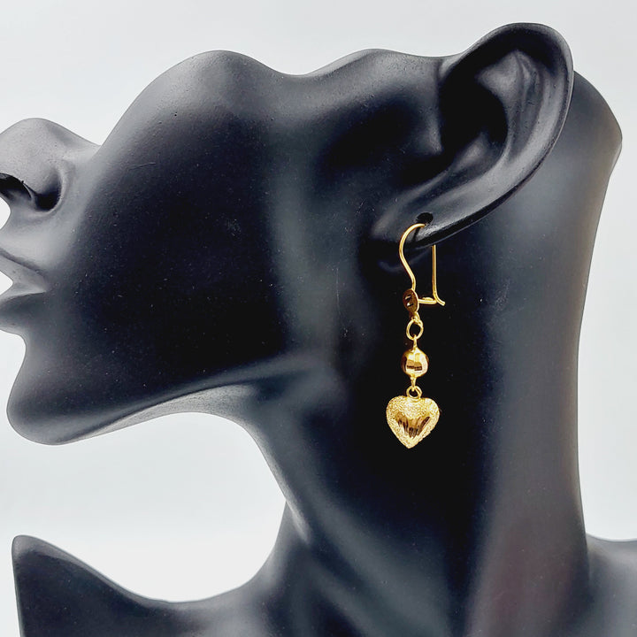 21K Gold Fancy Earrings by Saeed Jewelry - Image 3