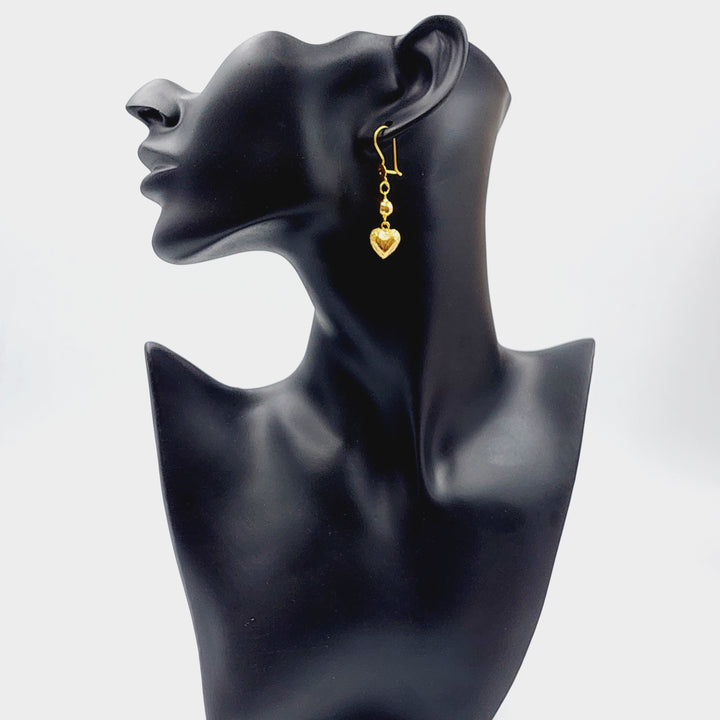 21K Gold Fancy Earrings by Saeed Jewelry - Image 4