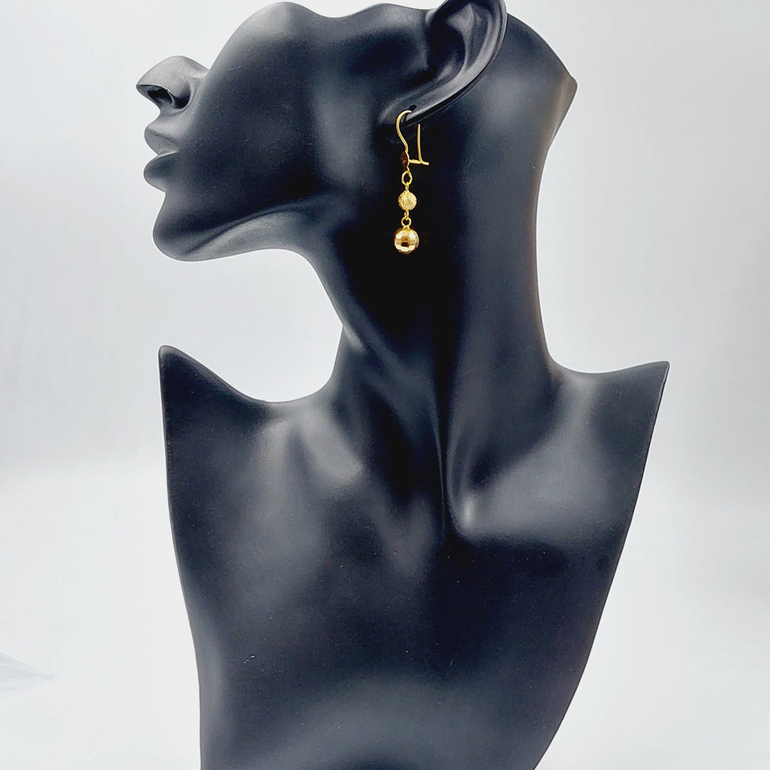 21K Gold Fancy Earrings by Saeed Jewelry - Image 3