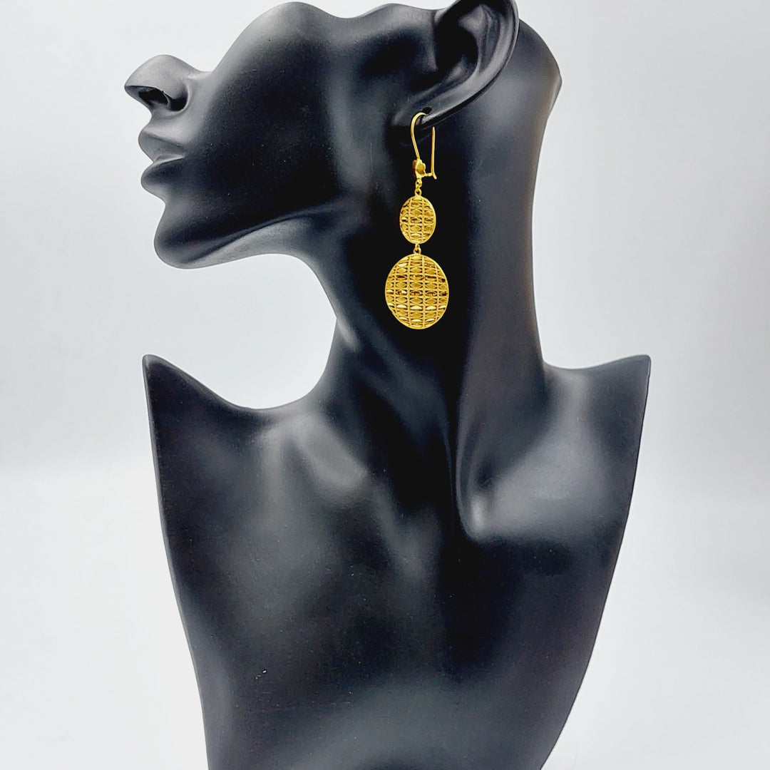 21K Gold Fancy Earrings by Saeed Jewelry - Image 3