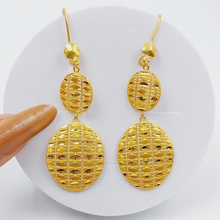 21K Gold Fancy Earrings by Saeed Jewelry - Image 1