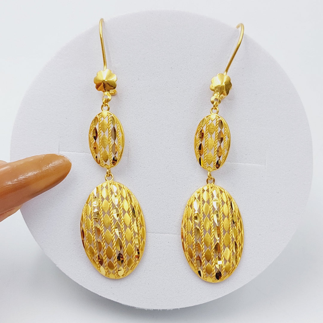 21K Gold Fancy Earrings by Saeed Jewelry - Image 4