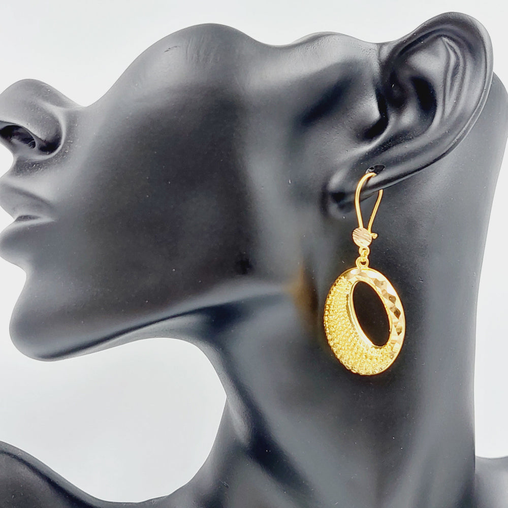 21K Gold Fancy Earrings by Saeed Jewelry - Image 2