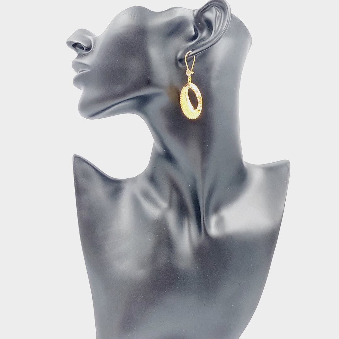 21K Gold Fancy Earrings by Saeed Jewelry - Image 4