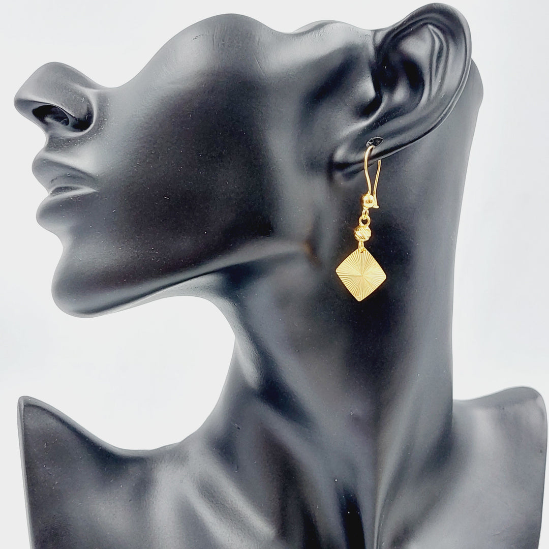 21K Gold Fancy Earrings by Saeed Jewelry - Image 2