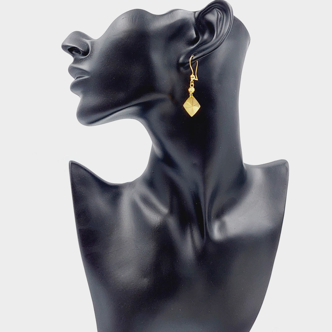 21K Gold Fancy Earrings by Saeed Jewelry - Image 3