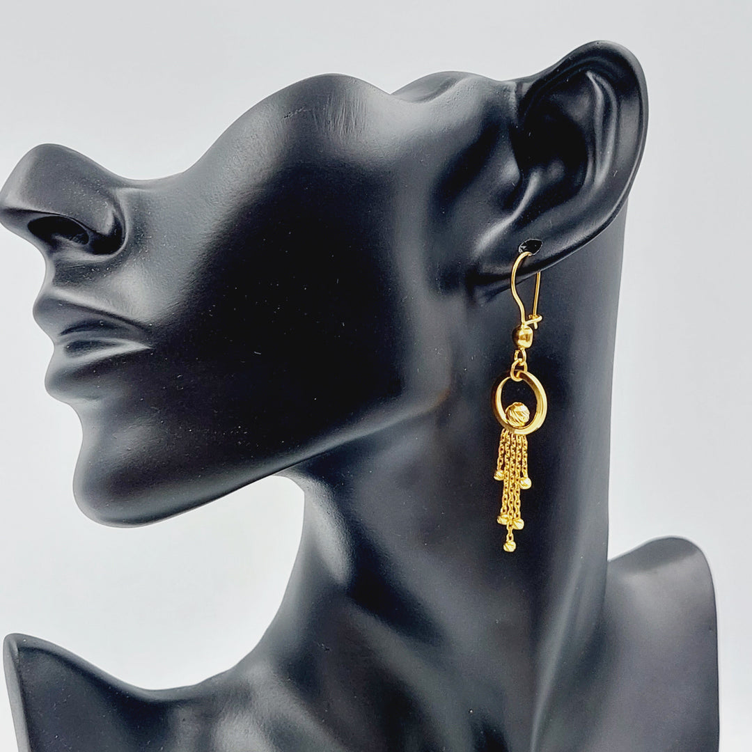 21K Gold Fancy Earrings by Saeed Jewelry - Image 2