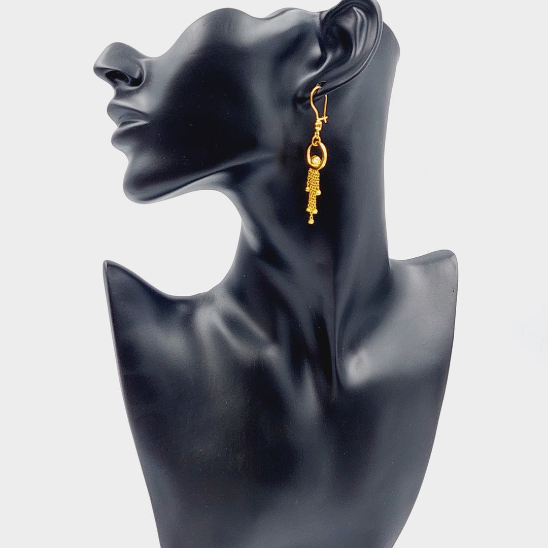 21K Gold Fancy Earrings by Saeed Jewelry - Image 3