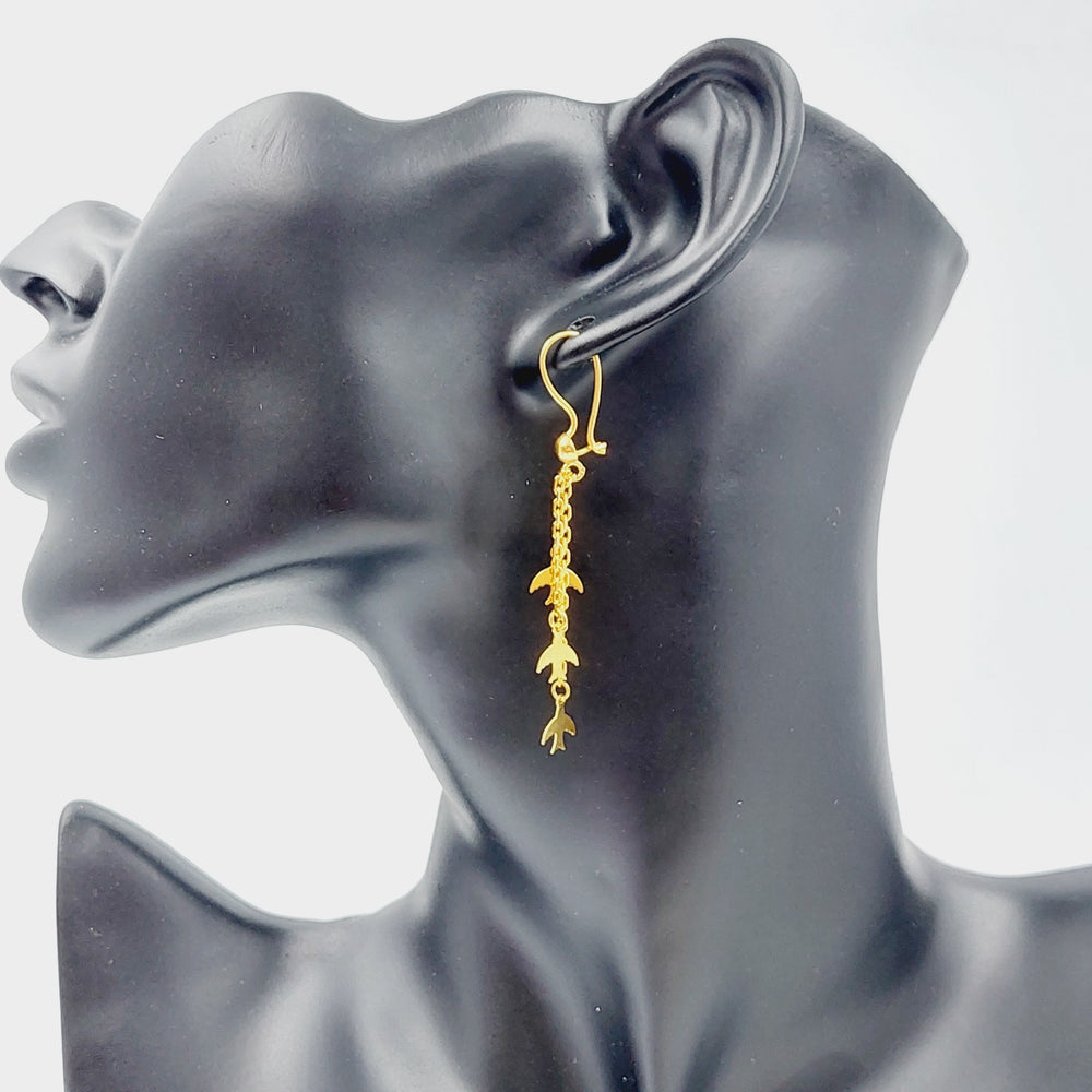 21K Gold Fancy Earrings by Saeed Jewelry - Image 2