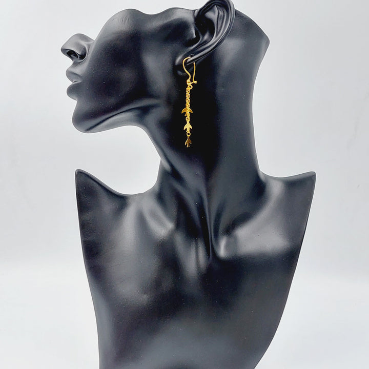 21K Gold Fancy Earrings by Saeed Jewelry - Image 3