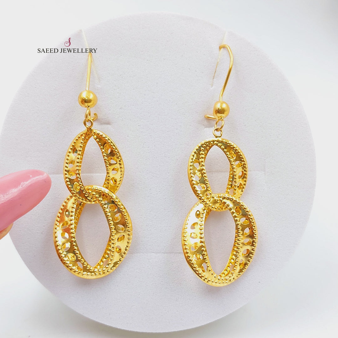 21K Gold Fancy Earrings by Saeed Jewelry - Image 1